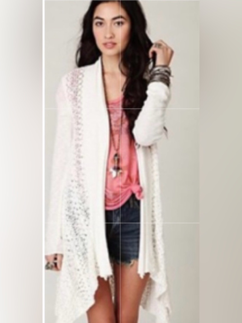 Waterfall knit cardigan Free People Large